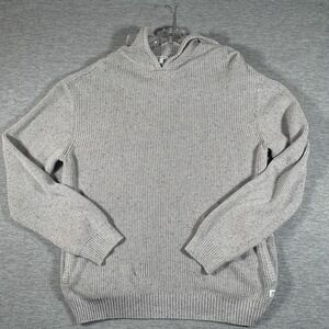 Banks Journal Sweater Mens XL Gray Hooded Knit Pullover Ribbed Hem Pockets‎